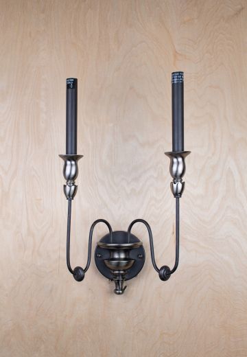 Two Curved Arm Contemporary Wall Sconce