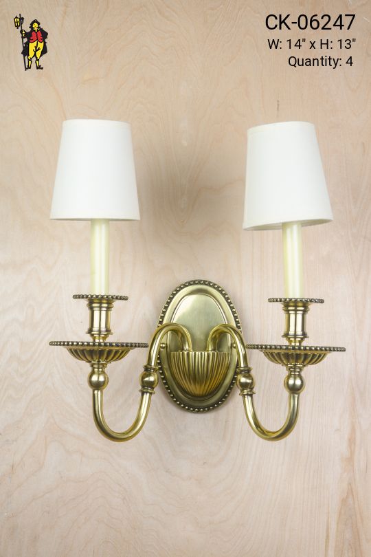 Brass Two Candle Wall Sconce