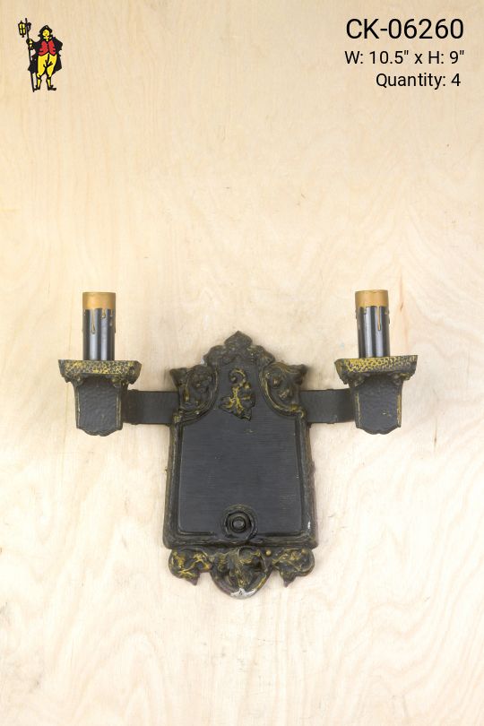 Two Candle Gothic Wall Sconce