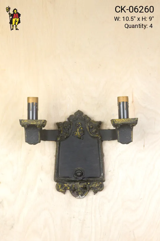 Two Candle Gothic Wall Sconce