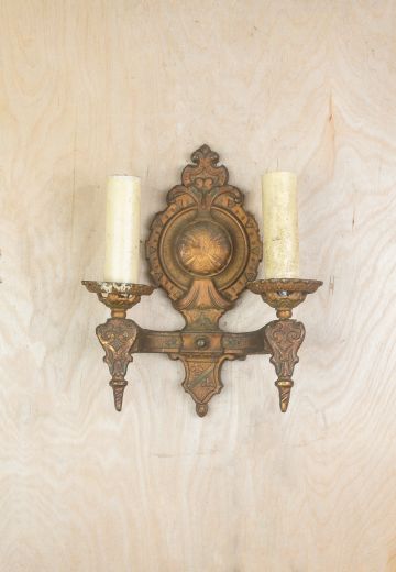 Two Candle Distressed Wall Sconce