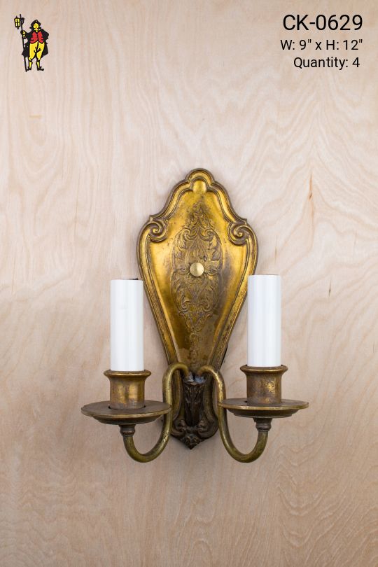 Gothic Two Candle Wall Sconce