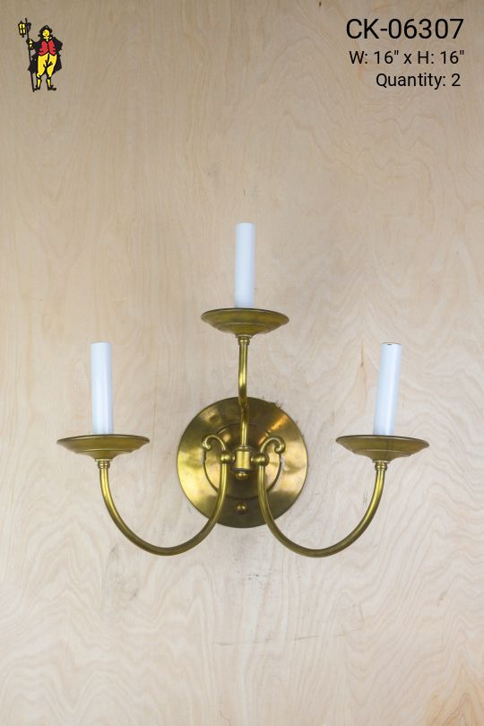Three Candle Curved Arm Wall Sconce