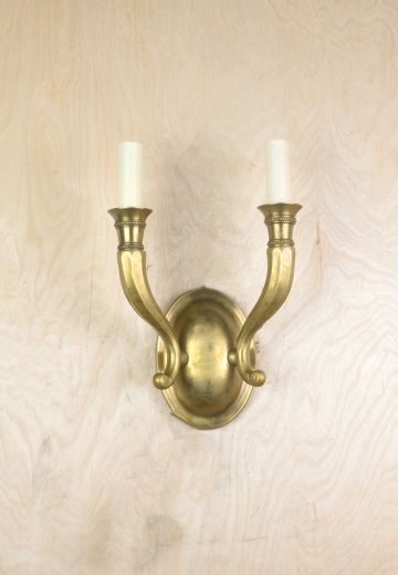 Two Candle Brass Wall Sconce