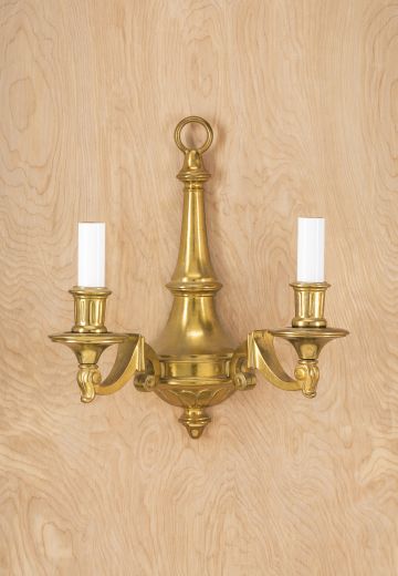 Two Candle Brass Wall Scone