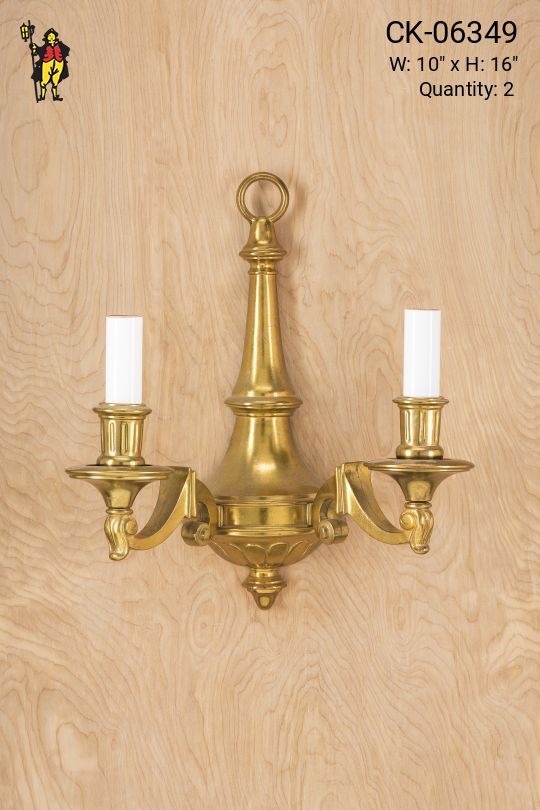 Two Candle Brass Wall Scone