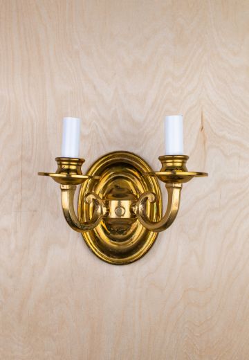 Two Arm Brass Wall Sconce