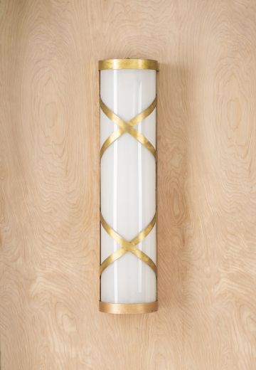 Brass & Curved Plastic Wall Sconce