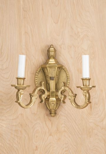 Brass Two Candle Wall Sconce
