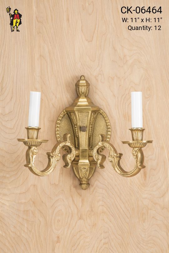 Brass Two Candle Wall Sconce