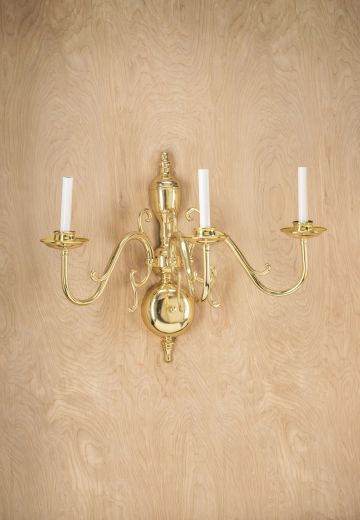 Polished Brass Three Light Wall Sconce