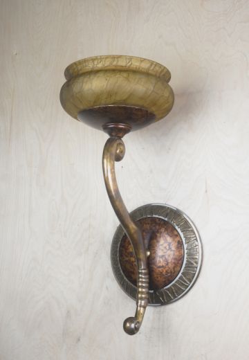 Tall Single Light Wall Sconce w/Alabaster Shades