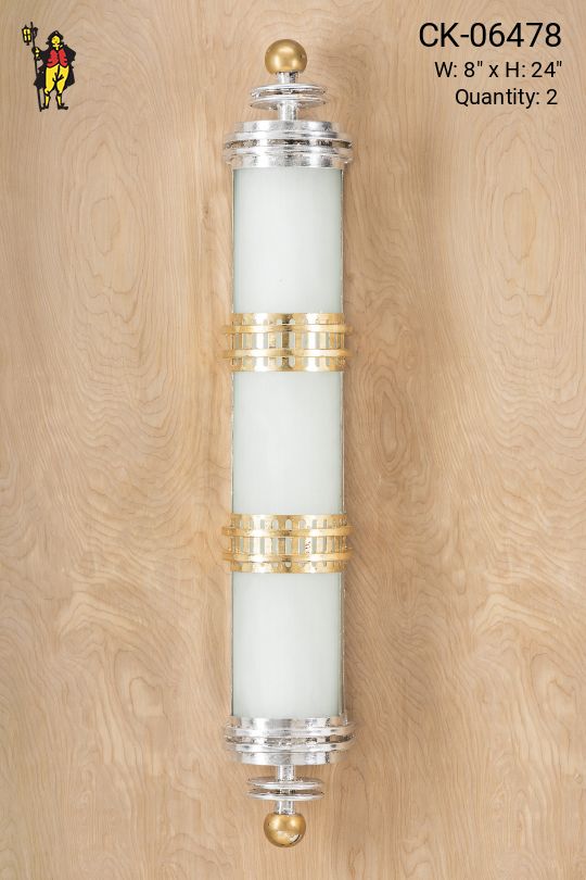Mid Century Tall Glass Wall Sconce
