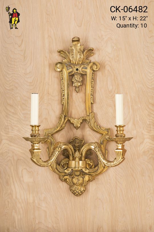 Ornate Two Candle Wall Sconce