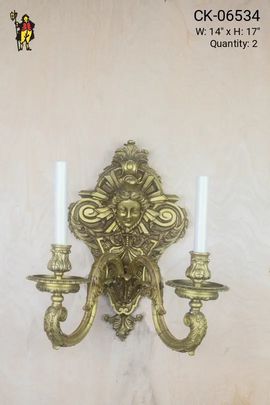 Art Deco Brass Wall Sconce
