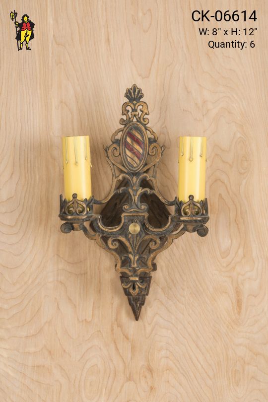 Gothic Two Candle Wall Sconce