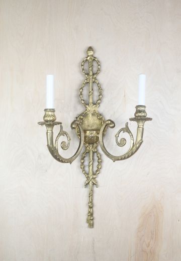 Brass Two Candle Wall Sconce
