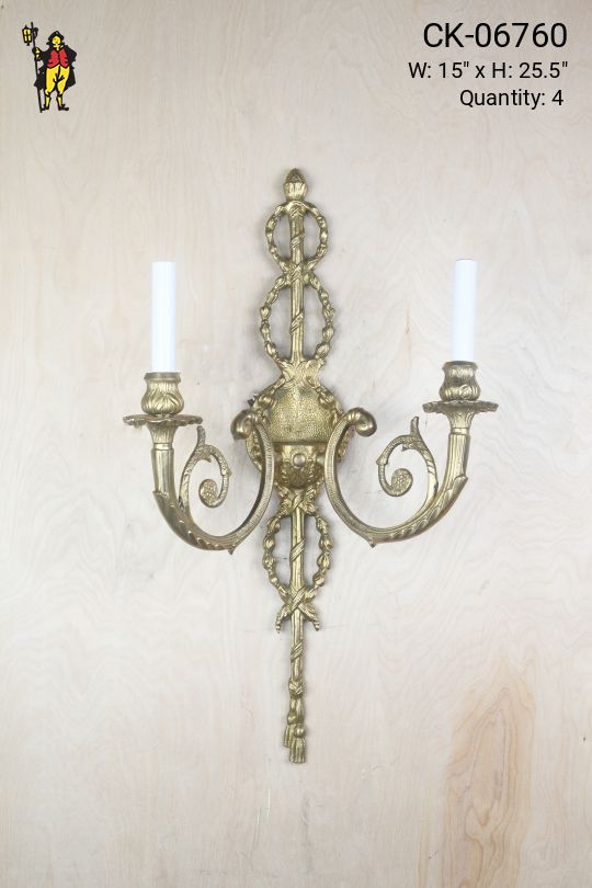 Brass Two Candle Wall Sconce