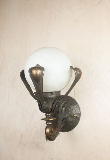 Large Art Neveau Antique Brass Wall Sconce