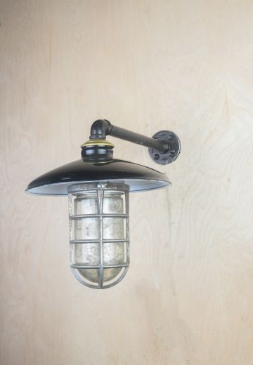 Wall Mounted RLM w/Distressed Cage Light
