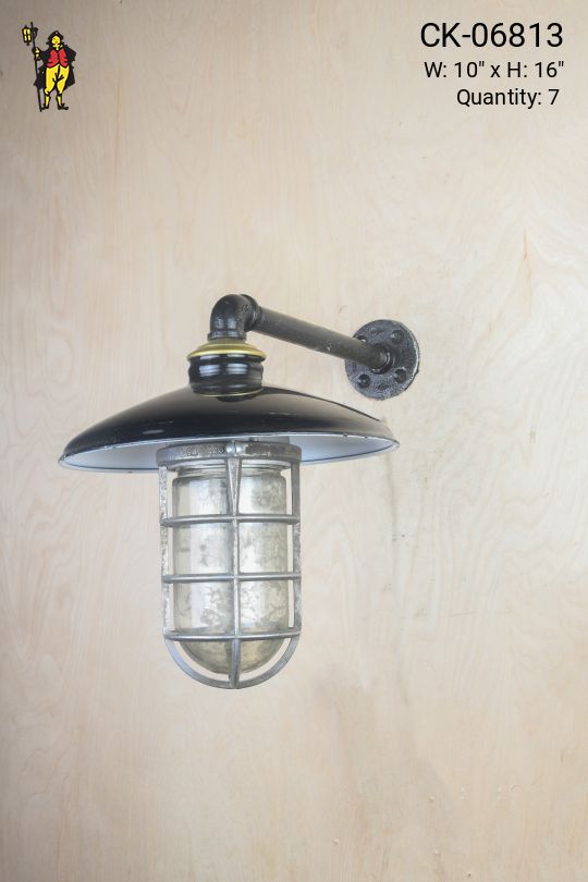 Wall Mounted RLM w/Distressed Cage Light