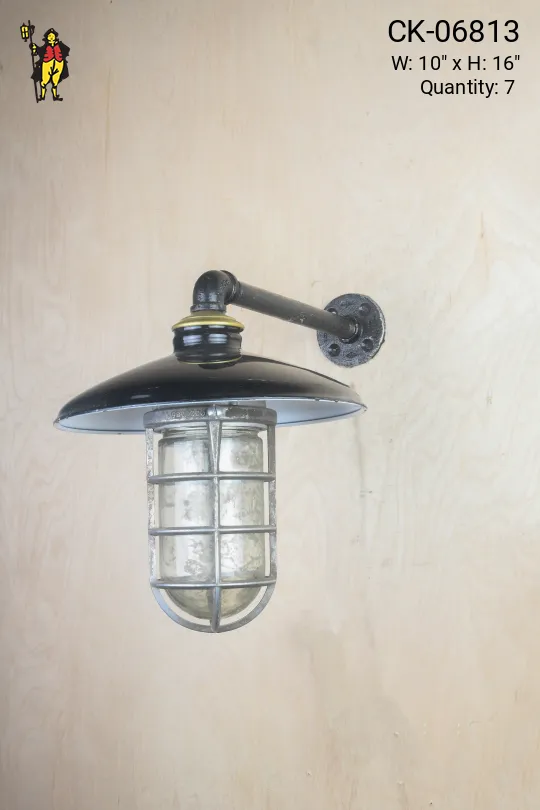 Wall Mounted RLM w/Distressed Cage Light