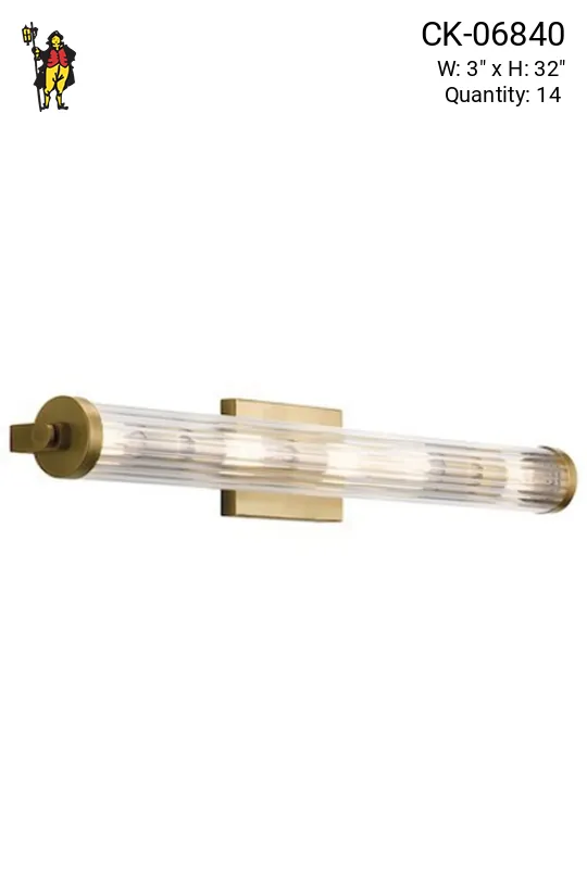 Glass & Brass Modern Wall Sconce
