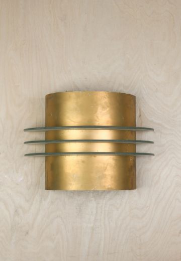 Brass & Glass Post Modern Wall Sconce