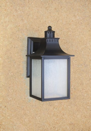 Satin Black Outdoor Lantern Wall Sconce