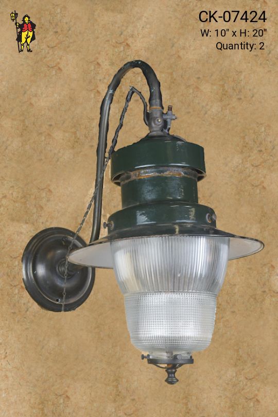 Old Green Distressed Outdoor Wall Sconce