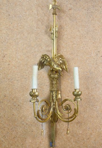 Wooden Eagle Wall Sconce