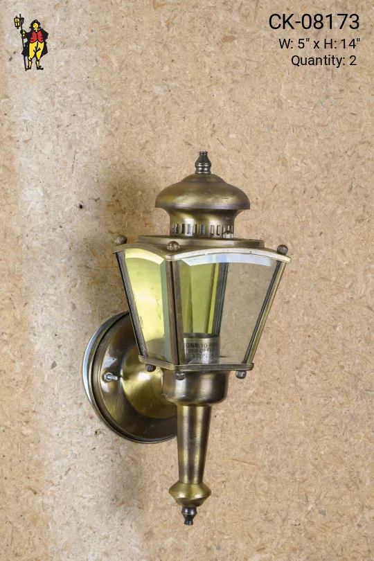 Outdoor Brass Lantern Wall Sconce
