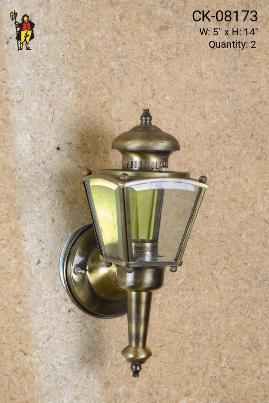 Outdoor Brass Lantern Wall Sconce