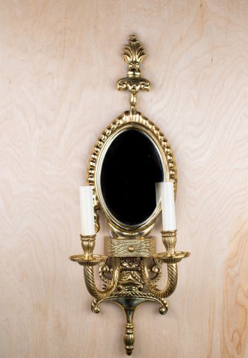 Two Candle Wall Sconce w/Mirror
