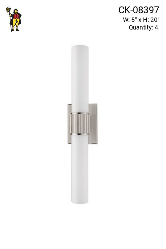 Modern Glass & Nickel Wall Sconce