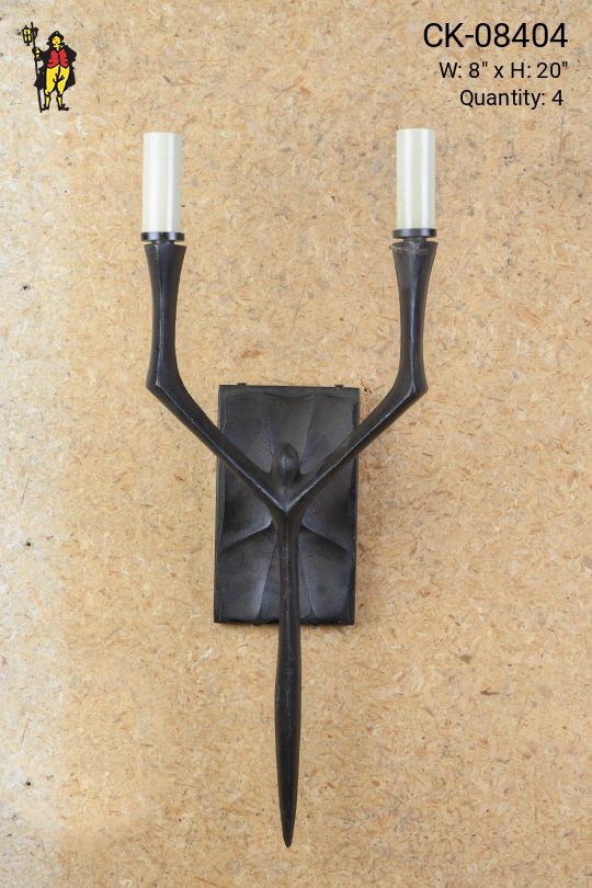 Gothic Two Candle 20" Wall Sconce