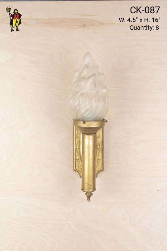 Torch Style Brass Wall Sconce
