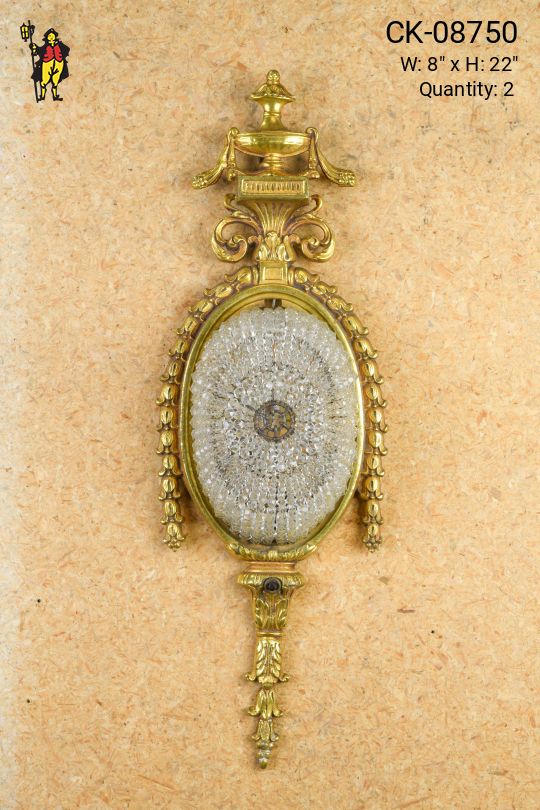 Brass & Crystal Wall Sconce