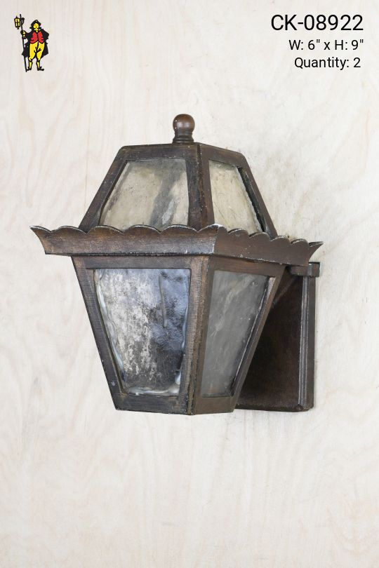 Small Bronze Lantern Wall Sconce