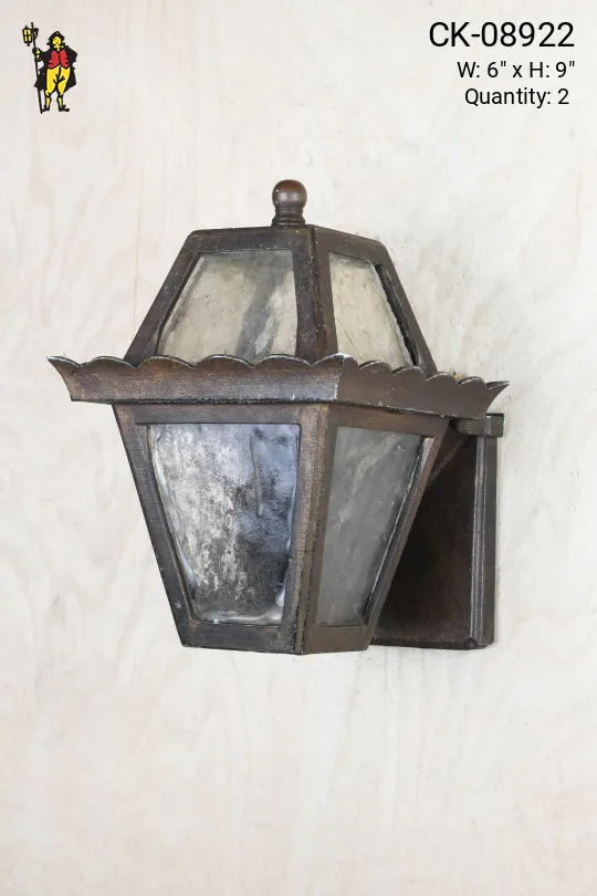 Small Bronze Lantern Wall Sconce