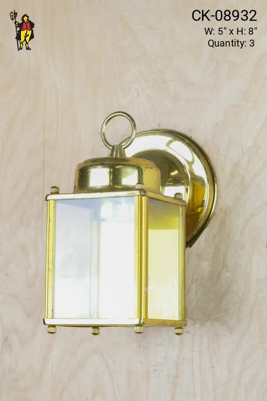 Polished Brass Lantern Wall Sconce