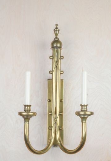 Brass Two Candle Wall Sconce