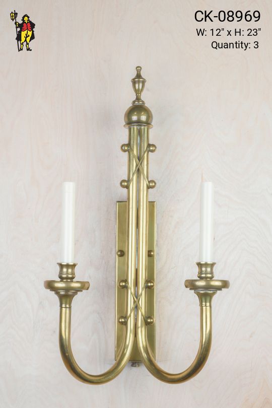 Brass Two Candle Wall Sconce