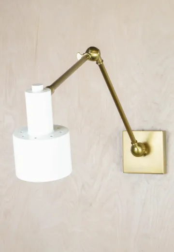 Adjustable Metal Shaded Brass Wall Sconce