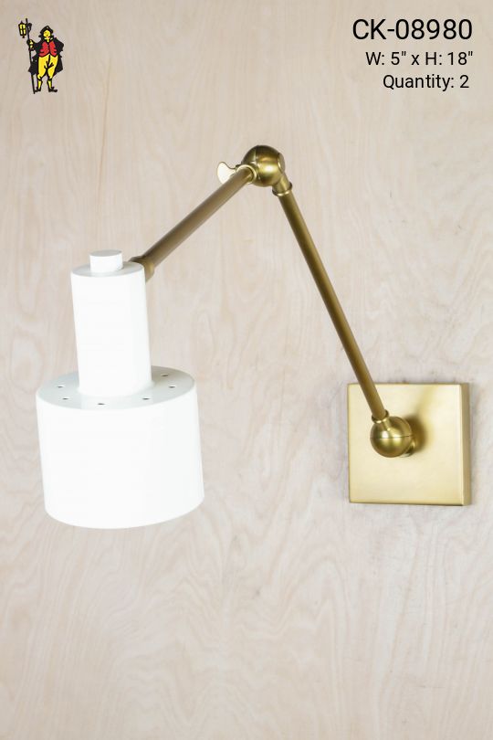 Adjustable Metal Shaded Brass Wall Sconce