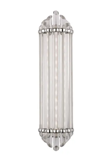 Polished Nickel 24" Glass Rod Wall Sconce