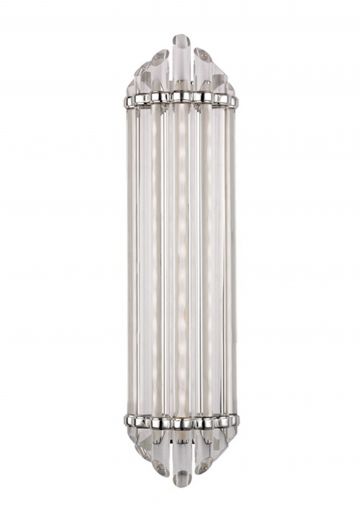 Polished Nickel 24" Glass Rod Wall Sconce