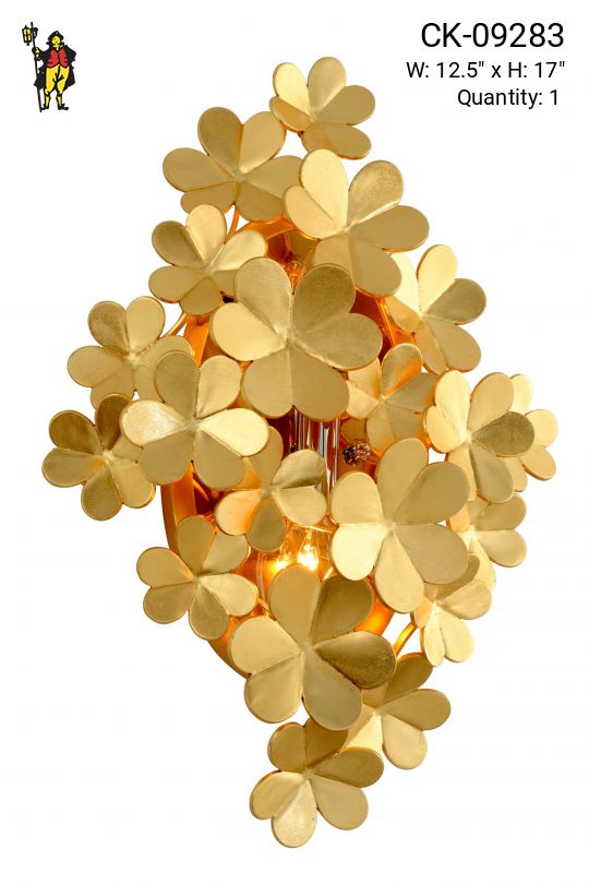 Brass Flower Wall Sconce