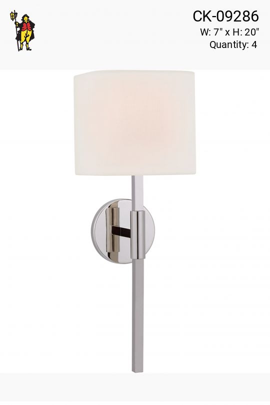 Silver One Light Modern Wall Scone
