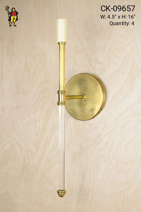 Modern Brass Single Candle Wall Sconce
